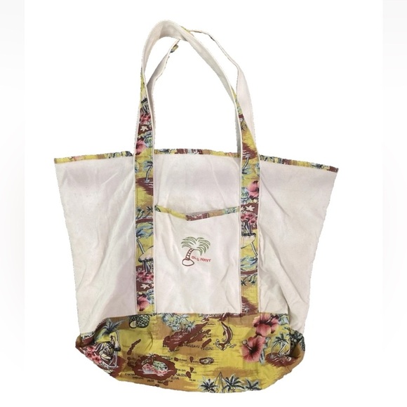 Old navy palm tree shoulder canvas tote bag multicolor y2k - Picture 1 of 8